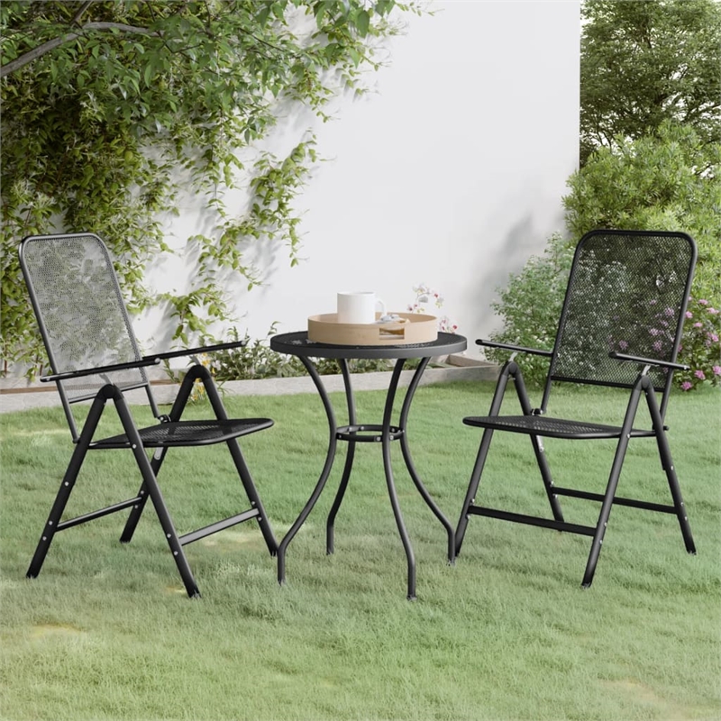 Bowery Hill Contemporary Garden Dining Set in Anthracite/Gray