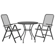 Bowery Hill Expanded Metal Mesh Medium Foldable Garden Dining Set - Gray