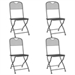 Bowery Hill Expanded Metal Mesh Medium Foldable Garden Dining Set - Gray