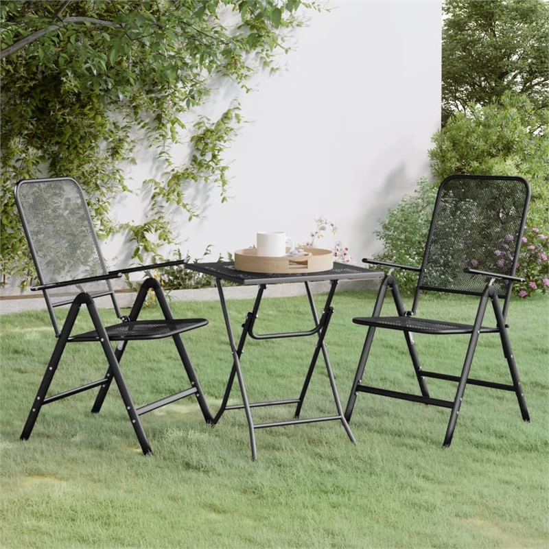 Bowery Hill Contemporary Garden Dining Set in Anthracite/Gray
