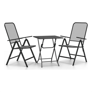Bowery Hill Contemporary Garden Dining Set in Anthracite/Gray