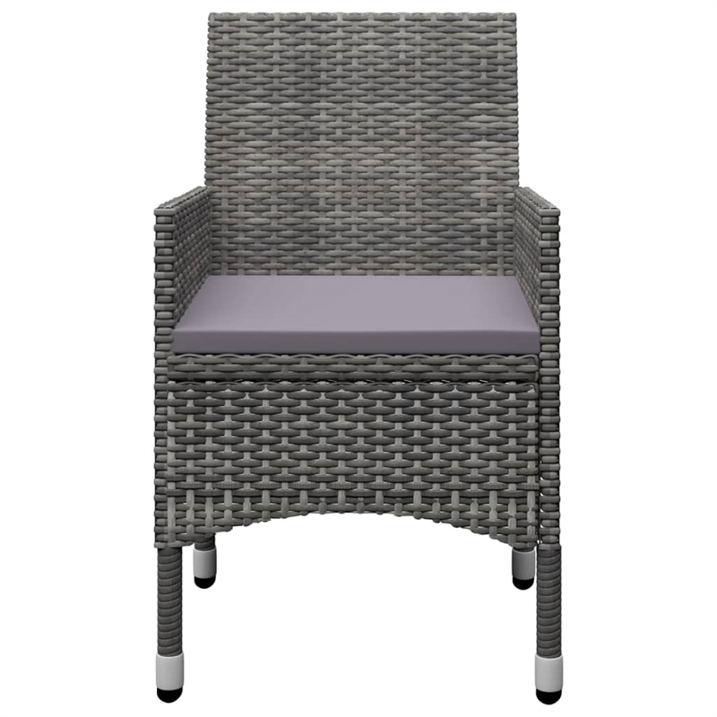 Bowery Hill Contemporary Solid Acacia Wood Large Dining Set in Gray