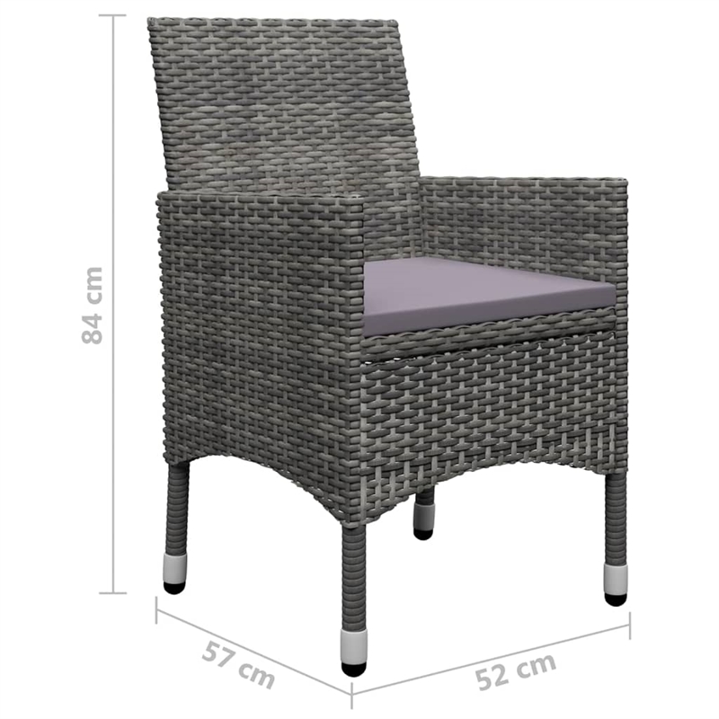 Bowery Hill Contemporary Solid Acacia Wood Large Dining Set in Gray