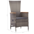Bowery Hill Contemporary Solid Acacia Wood Expandable Dining Set in Gray