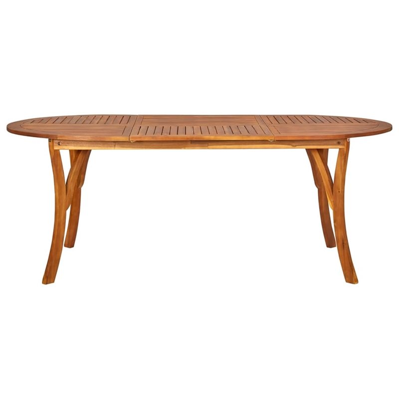 Bowery Hill Contemporary Solid Acacia Wood Expandable Dining Set in Gray