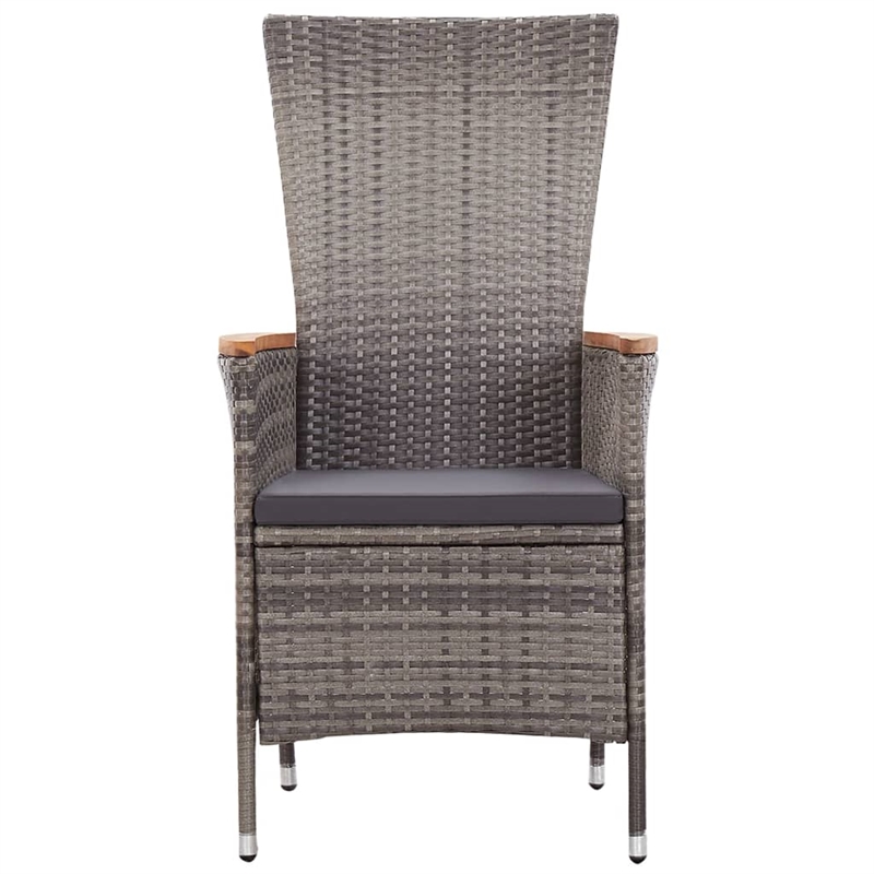 Bowery Hill Contemporary Solid Acacia Wood Expandable Dining Set in Gray