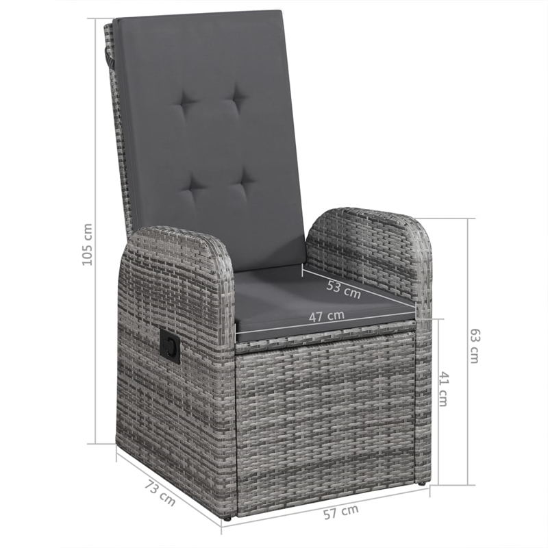 Bowery Hill Contemporary Weather-Resistant 7-piece Dining Set in Gray