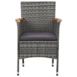 Bowery Hill Contemporary Weather-Resistant Dining Set in Gray/Dark Gray