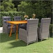 Bowery Hill Solid Acacia Wood 5 Piece Set Durable Dining Set in Gray