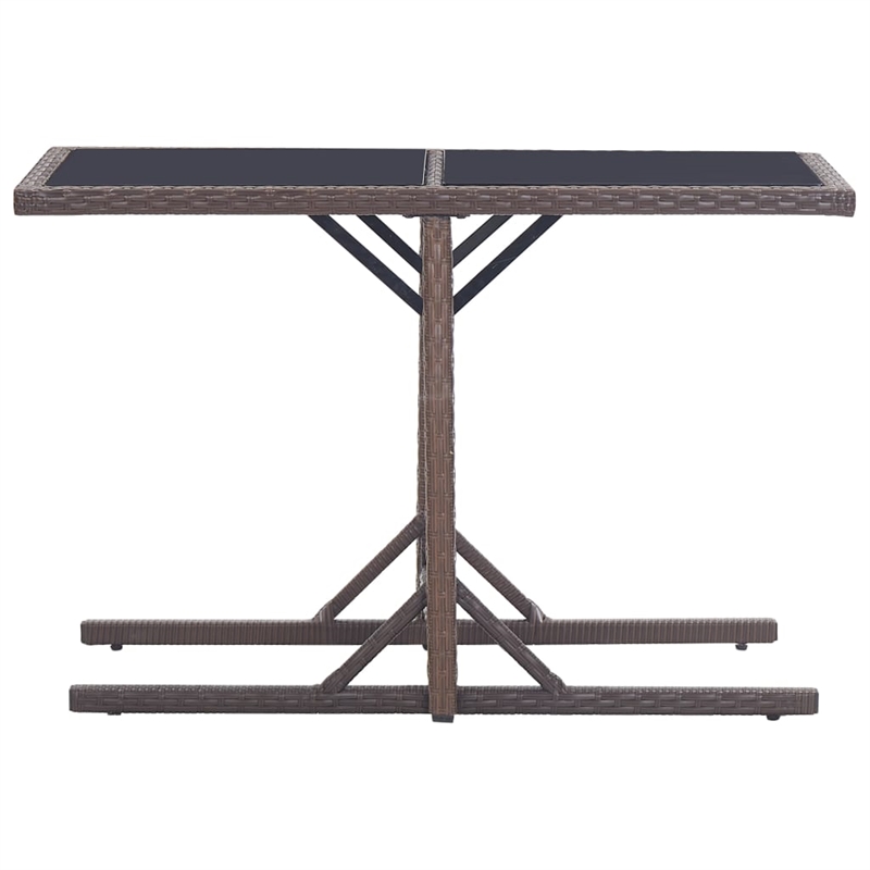 Bowery Hill Poly Rattan/Powder-Coated Steel Dining Set in Brown