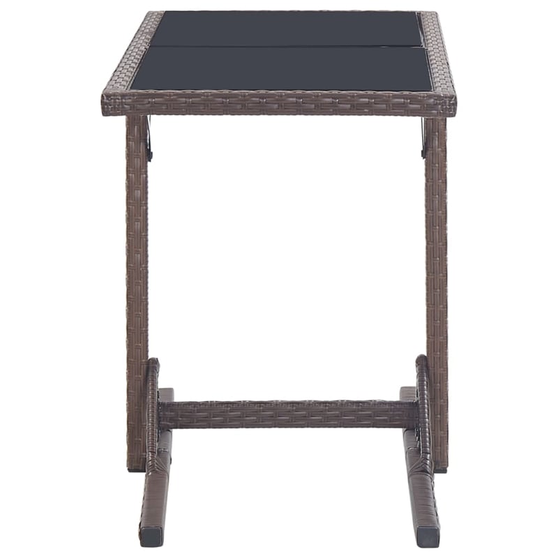 Bowery Hill Poly Rattan/Powder-Coated Steel Dining Set in Brown