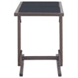 Bowery Hill Poly Rattan/Powder-Coated Steel Dining Set in Brown