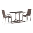 Bowery Hill Poly Rattan/Powder-Coated Steel Dining Set in Brown