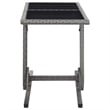 Bowery Hill Poly Rattan Medium Ergonomic Garden Dining Set in Gray