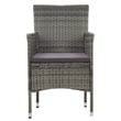 Bowery Hill Poly Rattan Medium Ergonomic Garden Dining Set in Gray
