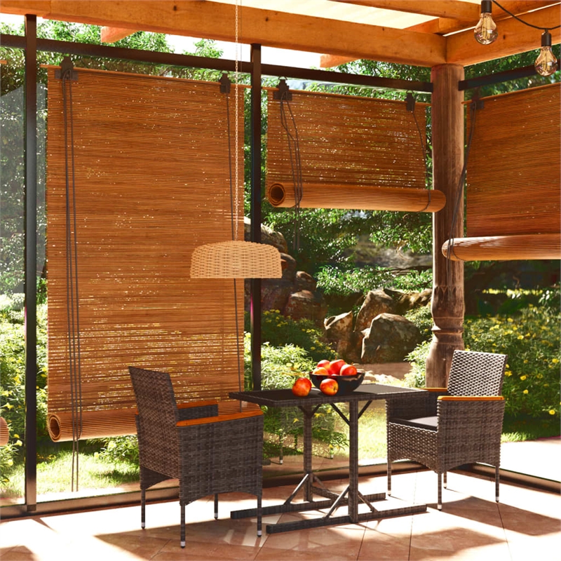 Bowery Hill Contemporary Dining Set in Gray/Dark Gray/Natural