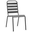 Bowery Hill Steel With E-Coated and Powder-Coated Finish Dining Set in Dark Gray