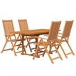 Bowery Hill Solid Acacia Wood 5 Piece Set Garden Dining Set Natural/Brown