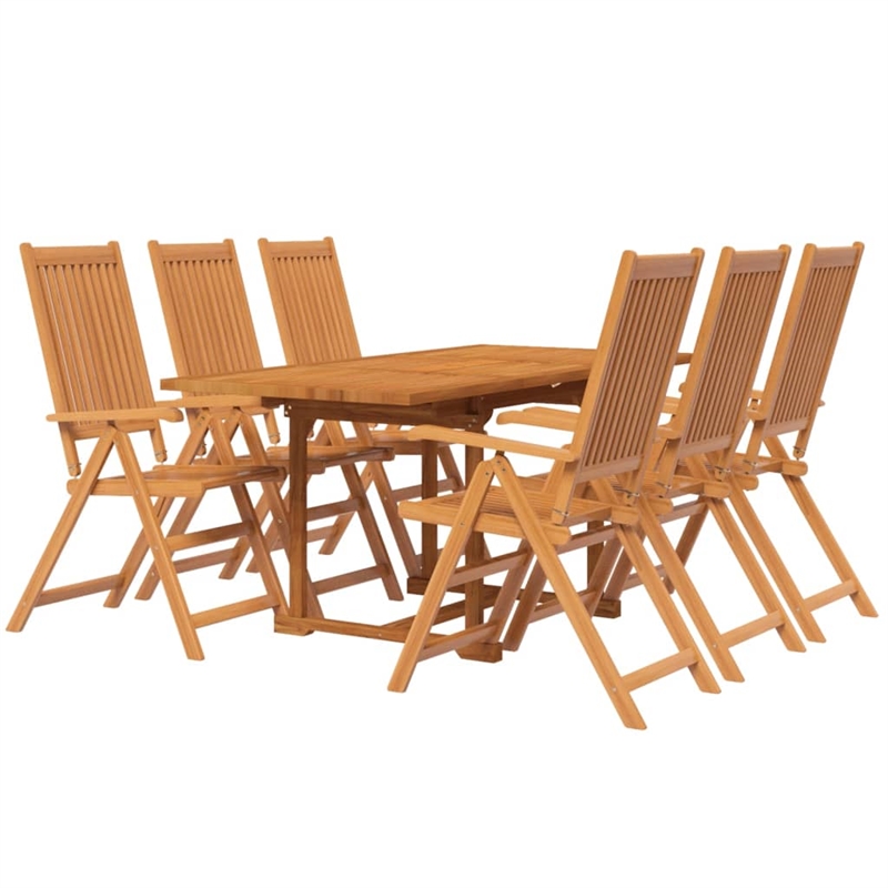 Bowery Hill Solid Acacia Wood Medium Garden Dining Set Natural/Brown