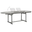 Bowery Hill Solid Acacia Wood Standard Extendable Garden Dining Set in Gray