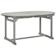 Bowery Hill Solid Acacia Wood Standard Extendable Garden Dining Set in Gray