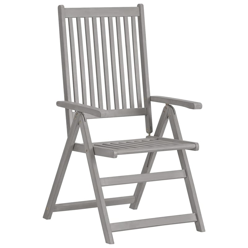 Bowery Hill Solid Acacia Wood Standard Extendable Garden Dining Set in Gray