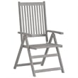 Bowery Hill Solid Acacia Wood Standard Extendable Garden Dining Set in Gray