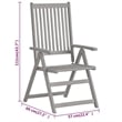 Bowery Hill Solid Acacia Wood Standard Extendable Garden Dining Set in Gray