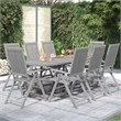 Bowery Hill Contemporary Solid Acacia Wood Garden Dining Set in Gray