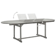 Bowery Hill Contemporary Solid Acacia Wood Garden Dining Set in Gray