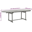 Bowery Hill Contemporary Solid Acacia Wood Garden Dining Set in Gray
