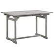 Bowery Hill Solid Acacia Wood Standard Extendable Garden Dining Set in Gray