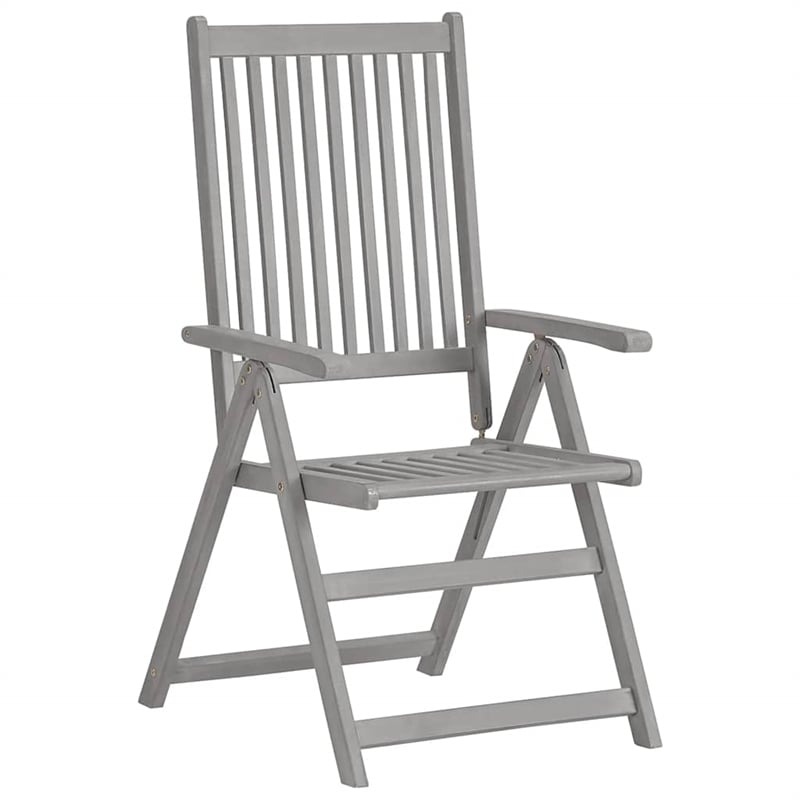 Bowery Hill Solid Acacia Wood Standard Extendable Garden Dining Set in Gray