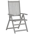 Bowery Hill Solid Acacia Wood Standard Extendable Garden Dining Set in Gray
