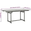 Bowery Hill Solid Acacia Wood Standard Extendable Garden Dining Set in Gray
