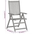 Bowery Hill Solid Acacia Wood Standard Extendable Garden Dining Set in Gray