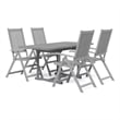 Bowery Hill Solid Acacia Wood Standard Extendable Garden Dining Set in Gray