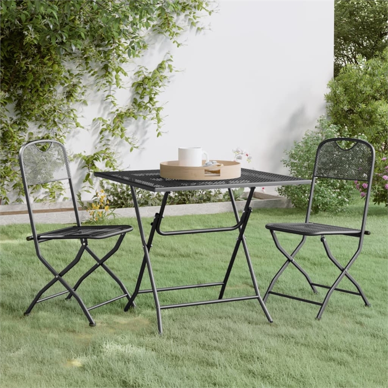 Bowery Hill Contemporary Garden Dining Set in Anthracite/Gray