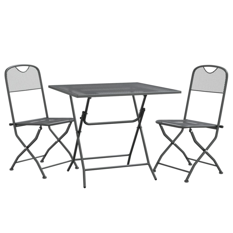 Bowery Hill Contemporary Garden Dining Set in Anthracite/Gray