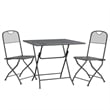 Bowery Hill Contemporary Garden Dining Set in Anthracite/Gray
