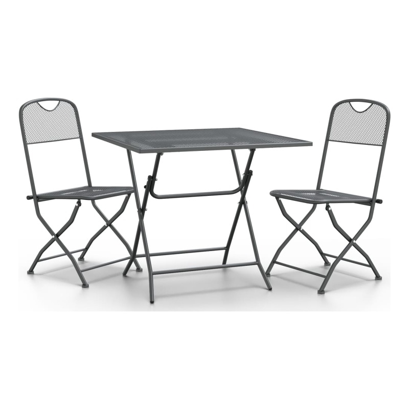 Bowery Hill Contemporary Garden Dining Set in Anthracite/Gray