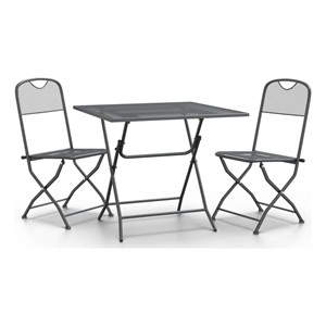 Bowery Hill Contemporary Garden Dining Set in Anthracite/Gray