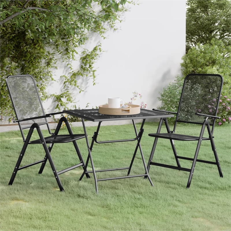 Bowery Hill Contemporary Garden Dining Set in Anthracite/Gray