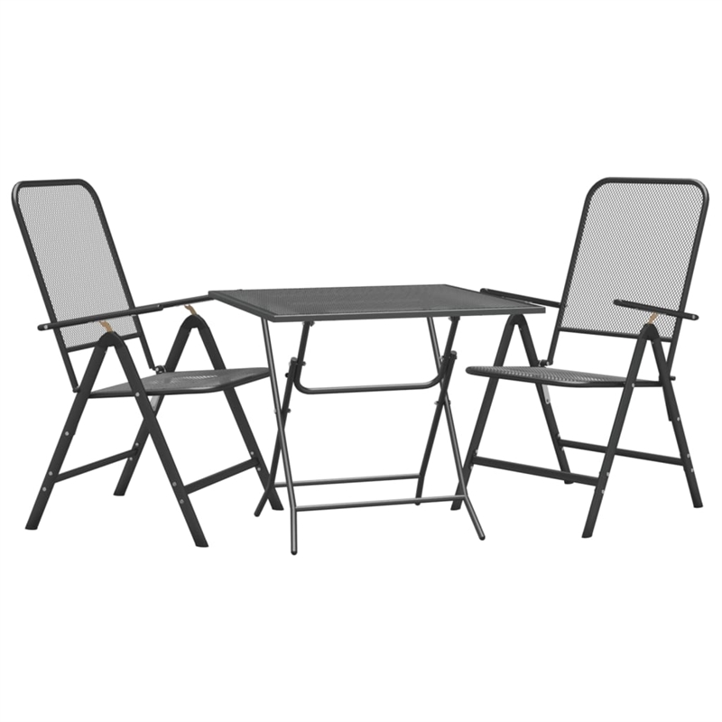 Bowery Hill Contemporary Garden Dining Set in Anthracite/Gray