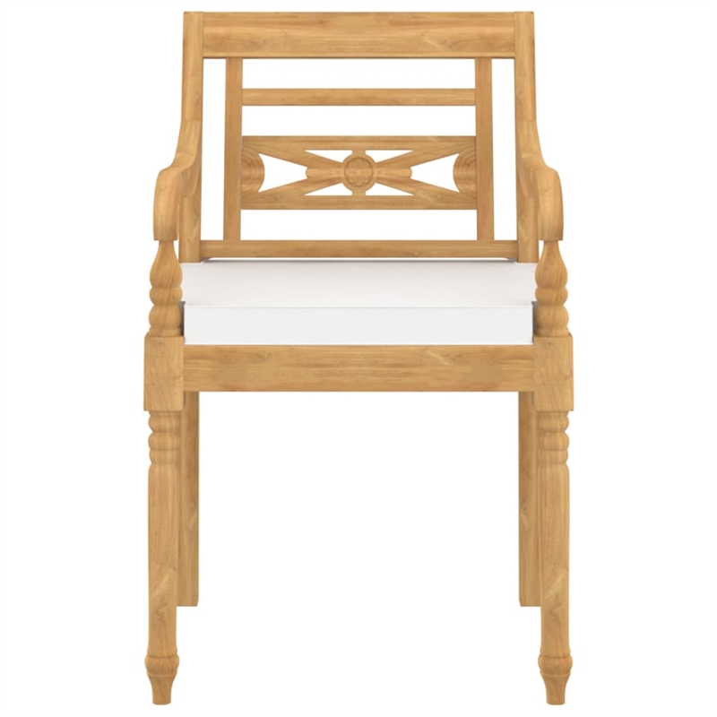 Bowery Hill Patio Dining Set Natural Wood Solid Teak Wood Medium - Set of 4