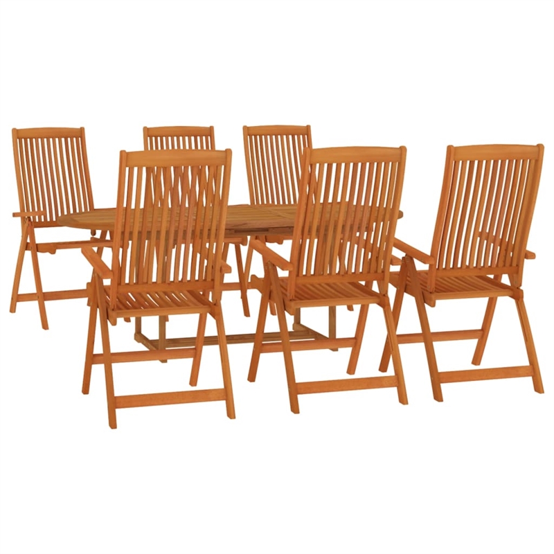 Bowery Hill Solid Eucalyptus Wood Medium Garden Dining Set in Reddish-Brown