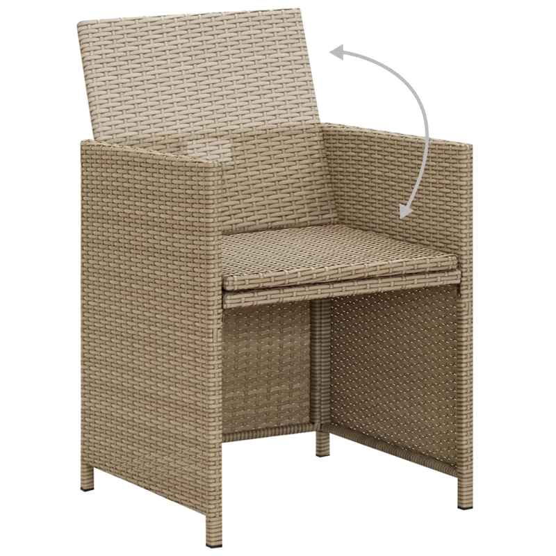Bowery Hill Solid Acacia Wood Medium Garden Dining Set in Beige