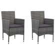 Bowery Hill Contemporary PE Rattan & Glass Medium Dining Set in Gray