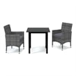 Bowery Hill Contemporary PE Rattan & Glass Medium Dining Set in Gray