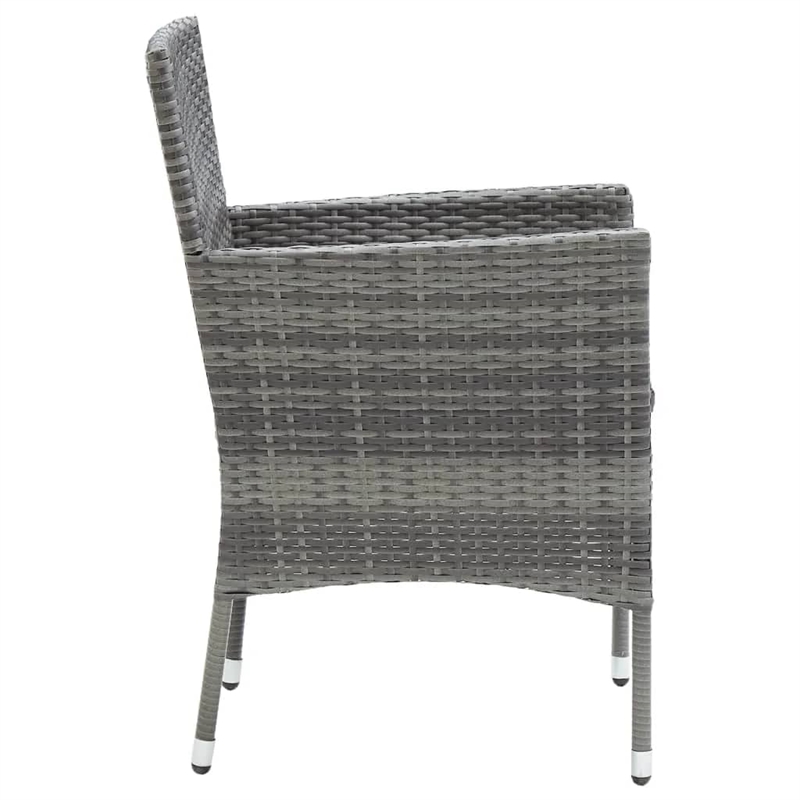 Bowery Hill Contemporary Glass 7 Piece Garden Dining Set in Gray